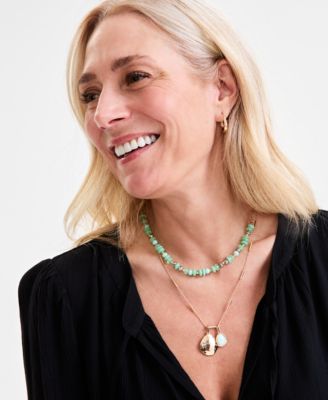 Style - Co Gold-Tone Disc - Stone Beaded Layered Pendant Necklace 20 3 extender Exclusively at Macys 5990₽