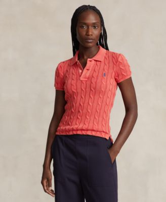 Women's Cable-Knit Polo Shirt
