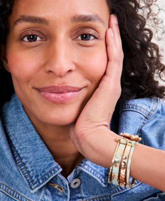 Style - Co Gold - Worn Blue Green Stacked Cuff Bracelet Exclusively at Macys 4490₽