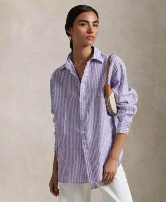 Polo Ralph Lauren - Women's Classic-Fit Striped Linen Shirt