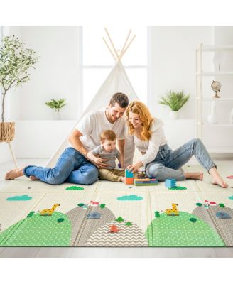 (78" x 70") Foldable Play Mats with Travel Bag - for Babies, Toddlers, and Kids Playtime & Tummy Time