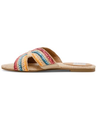 Women's Geeya Raffia Criss Cross Strap Slide Sandals