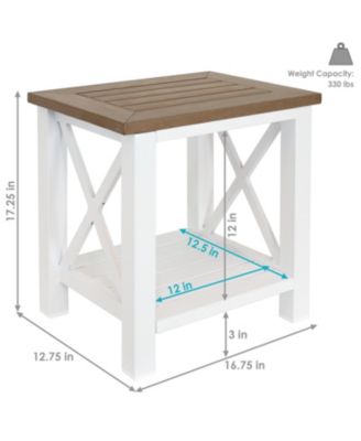 Farmhouse Multi-Purpose Rustic Side Table with Shelf