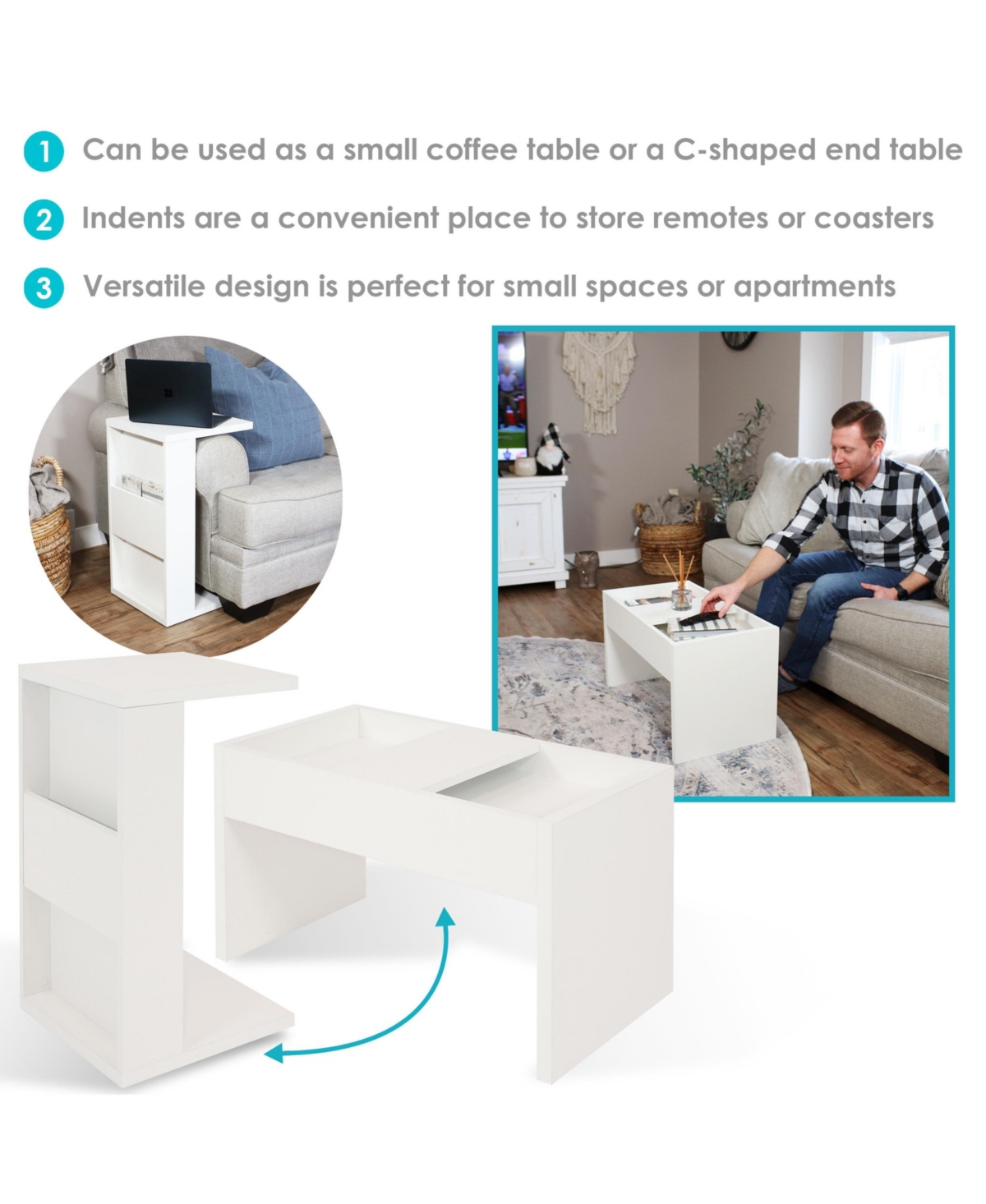 Indoor Decorative Multi-Use 2-in-1 Side Coffee Table