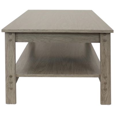 MDF Indoor Coffee Table with Lower Shelf - 16" H - Thunder Gray