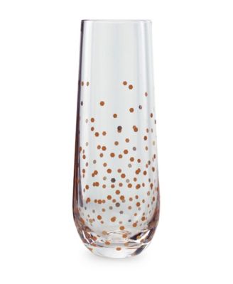 Confetti Gold Stemless Flutes, Set of 2