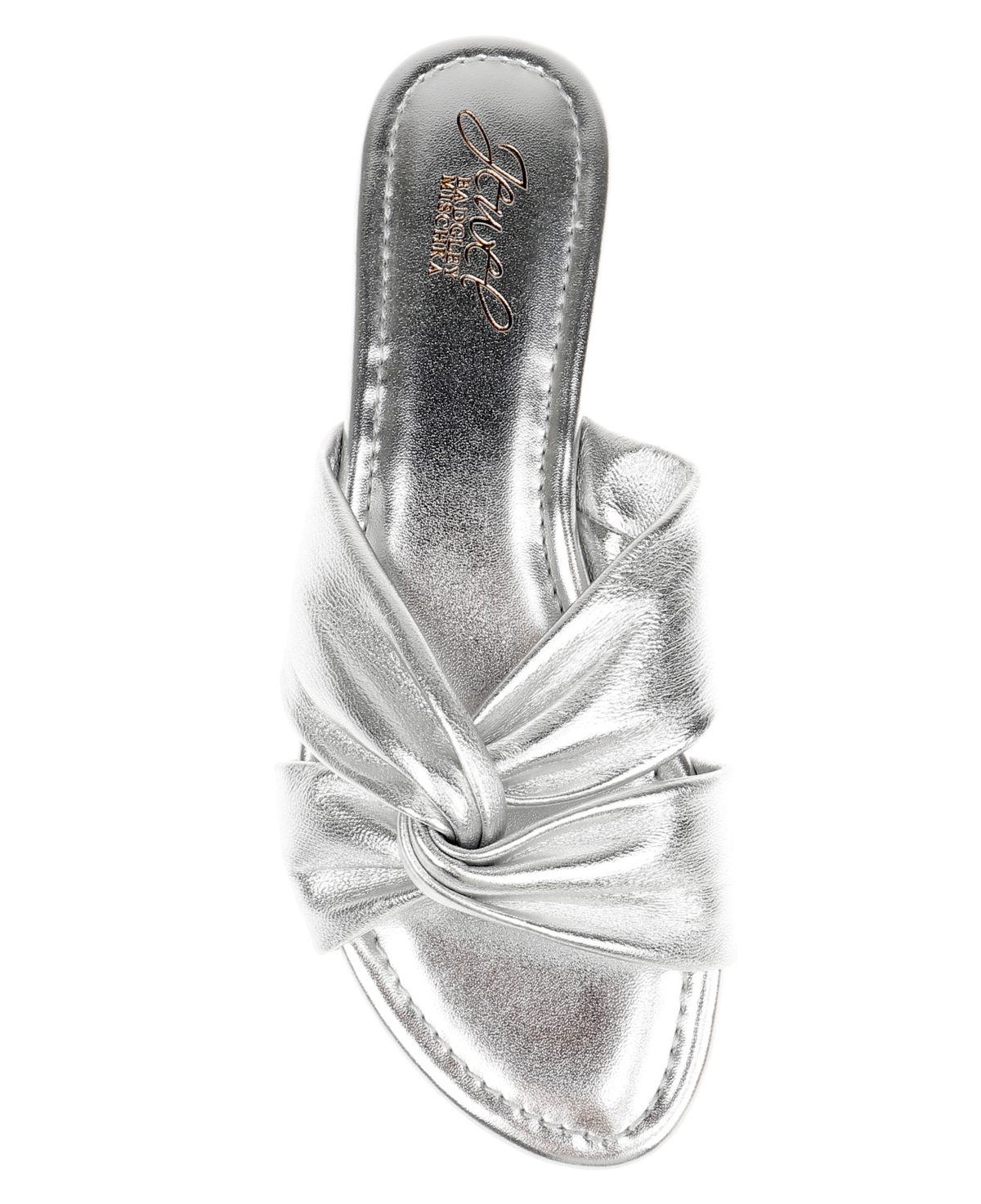 Jewel Badgley Mischka Women's Nicolet Flat Slide Sandals In Silver Leather