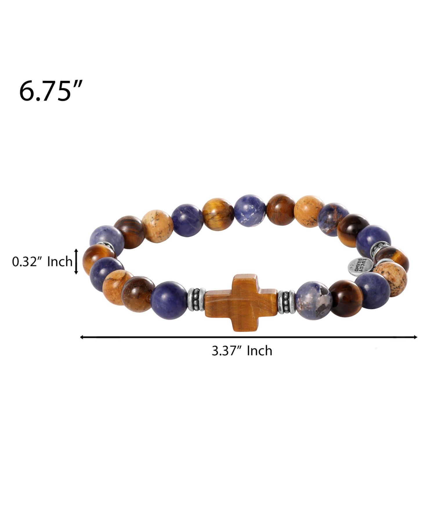 Sodalite Bead Stretch Bracelets with Cross Accents