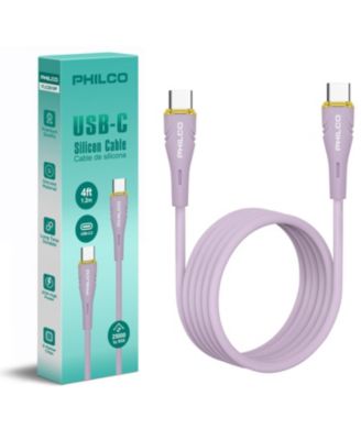 C To Type C Cable, Silicone, 4Ft Length, 20W Fast Charging, High-Speed Data Transfer, Compatible with USB-C Devices, Tangle Free.