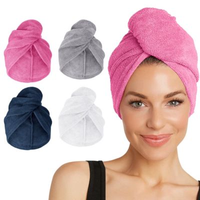 Hair Towel Wrap, 2-Pack – Quick-dry microfiber turban for women, men & kids ideal for curly, long, or thick hair.