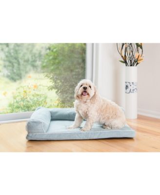 D08A Medium Bolstered Pet Bed Cushion With Poly Fill Cushion, SoothIng Blue