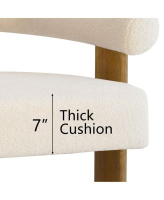 Curved Boucle Loveseat Sofa, Upholstered 2-Seater Modern Accent Couch for Living Room