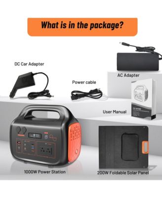 1000W Portable Power Station with 200W Solar Panel