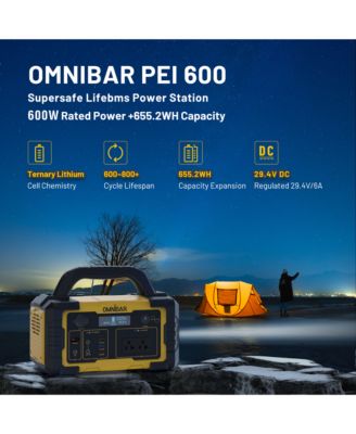 600W, 655.2Wh, Solar-Powered AC Outlet Portable Power Station