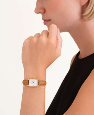 Женские часы ROSEFIELD Octagon XS из светло-коричневой кожи 24 мм