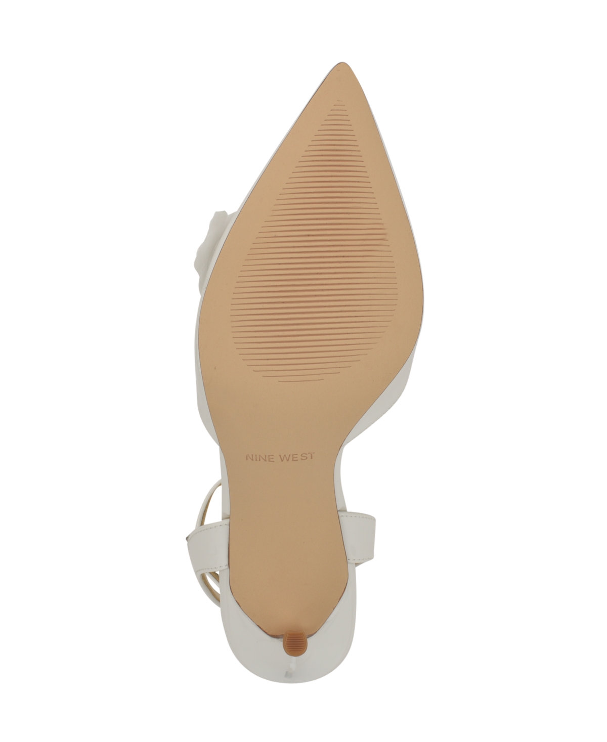 Nine West Women's Fabby Stiletto Heel Pointy Toe Dress Pumps In White Patent