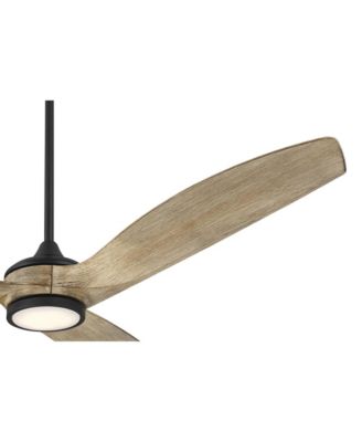 60" La Jolla Surf Farmhouse Rustic Indoor Ceiling Fan 3 Blade LED Light Remote Control Matte Black Finish Bedroom