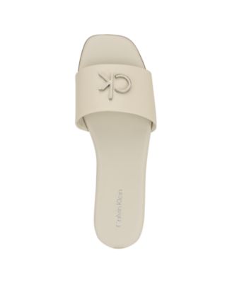 Calvin Klein Women's Yancie Logo Flat Slide Sandals - Macy's