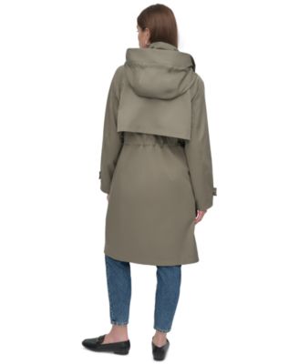 Women's Hooded Zip-Front Long Anorak Coat