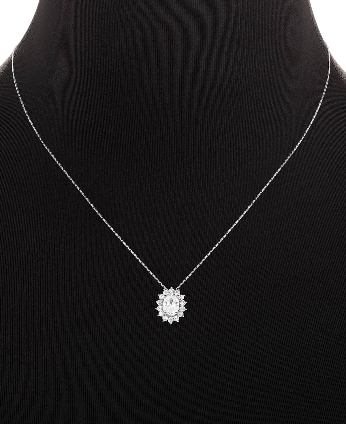 Giani Bernini Cubic Zirconia Oval Cluster Pendant Necklace & Stud Earrings Set In Sterling Silver, Exclusively At In Sterling Silver