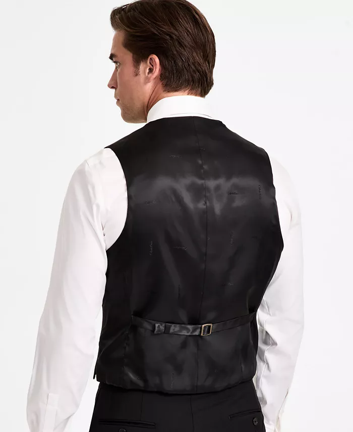 Men's Slim-Fit Wool-Blend Tuxedo Vest - thumbnail 4