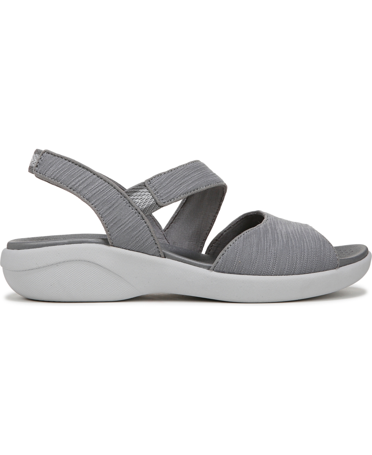 Bzees Women's Cheerful Washable Peep Toe Slingback Sandals In Graphite Waxy Fabric
