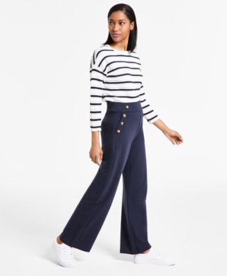 Nautica Jeans Women's Knit Pull-On Sailor Pants Macy's