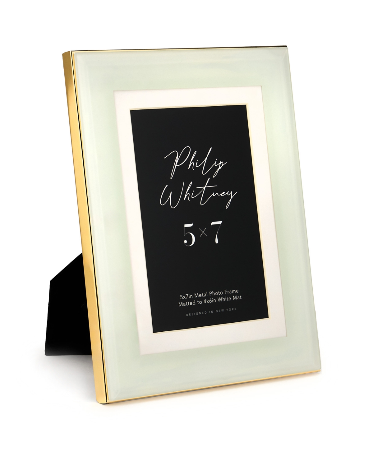 Philip Whitney Vera Metal Picture Frame, 5" X 7" In White,gold