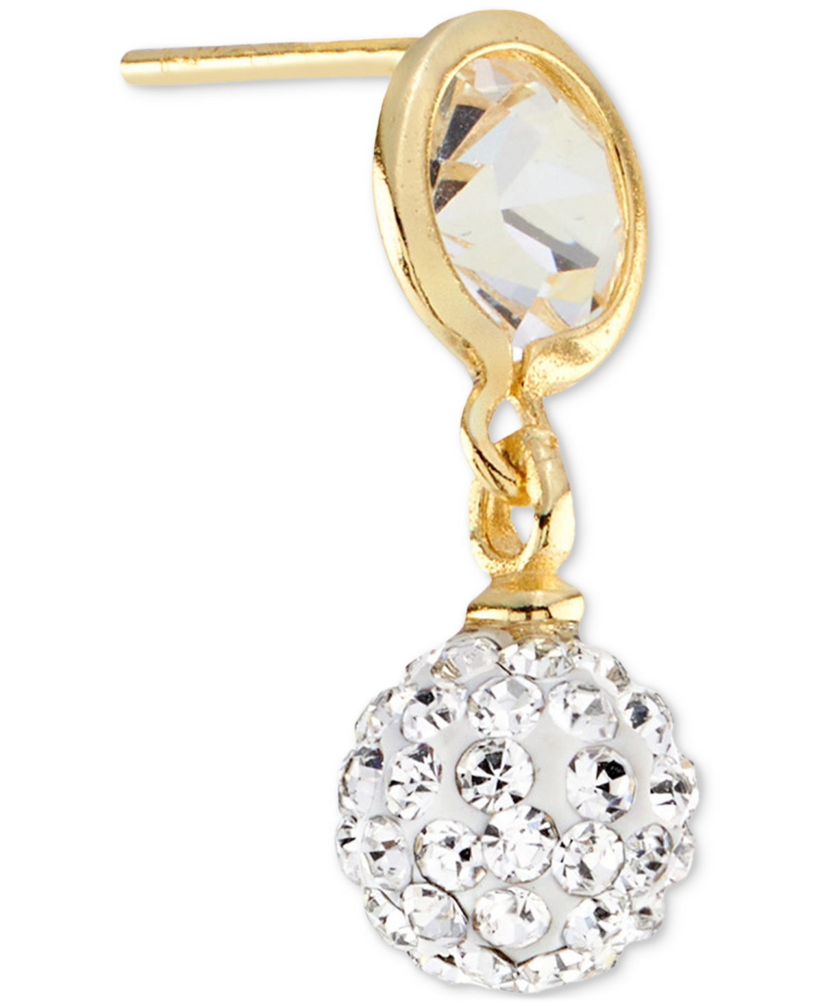Macy's Cubic Zirconia Ball Drop Earrings In Sterling Silver (also Available In 14k Gold Over Sterling Silve In Gold