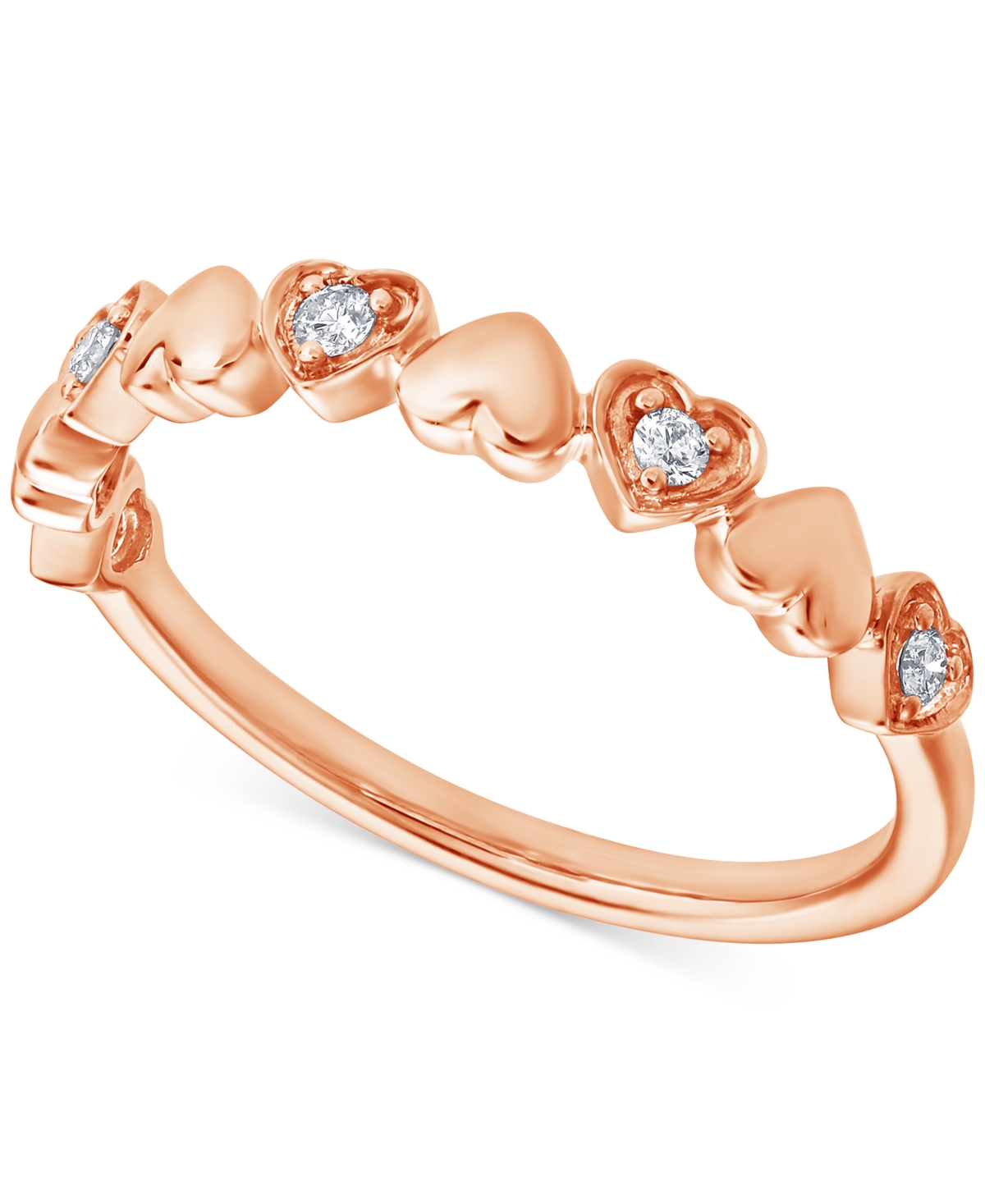 Macy's Diamond Heart Ring (1/10 Ct. T.w.) In 10k Rose Gold In Rose Gold