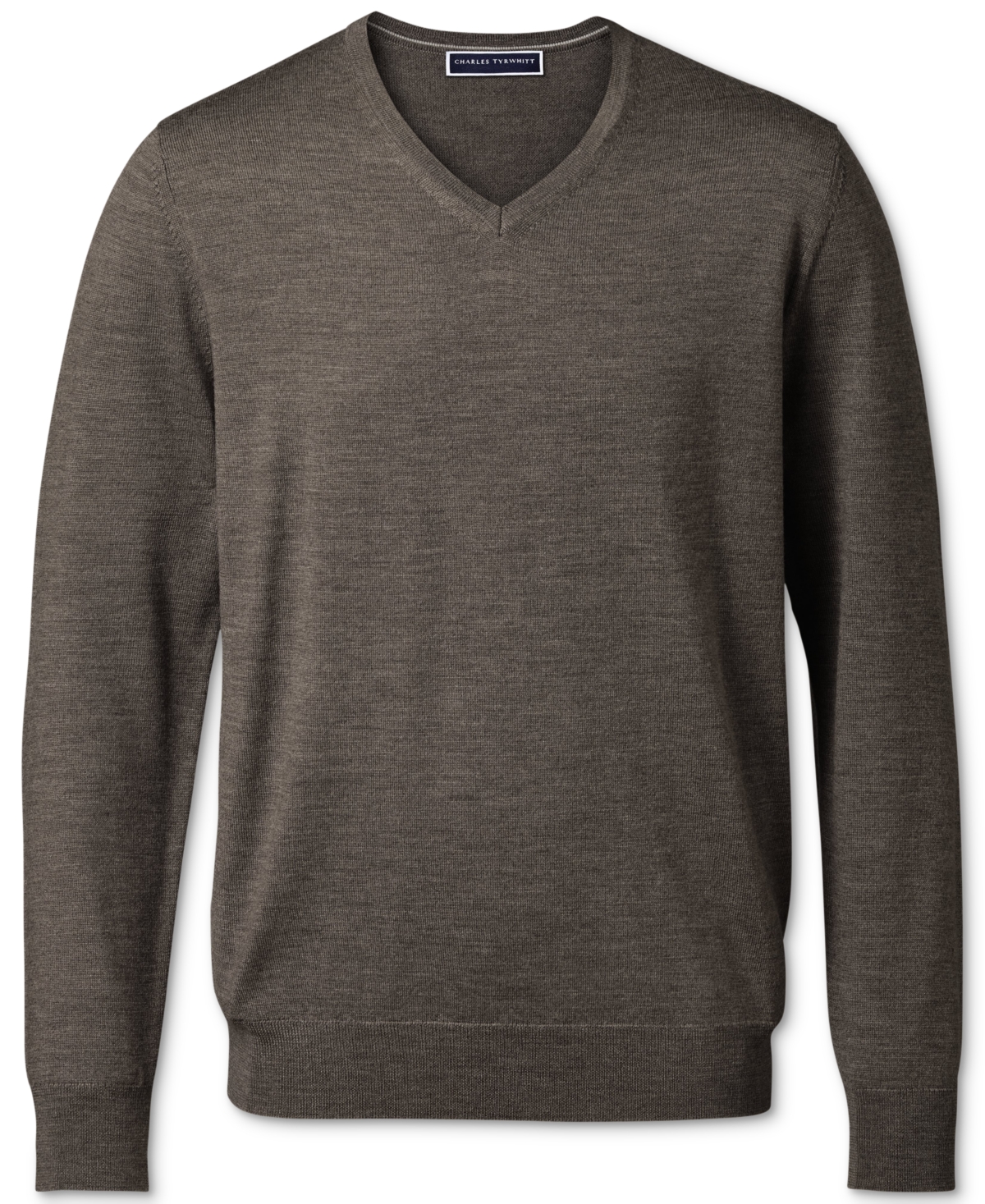 CHARLES TYRWHITT MEN'S LONG SLEEVE V-NECK MERINO WOOL SWEATER 