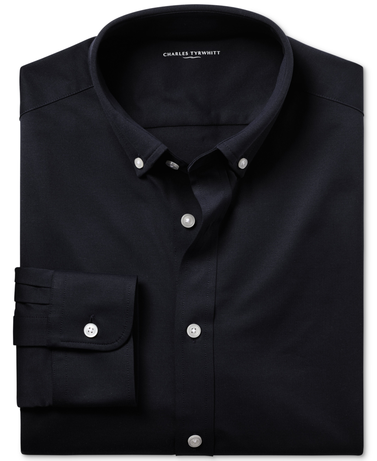 CHARLES TYRWHITT MEN'S FOUR-WAY STRETCH JERSEY BUTTON DOWN SHIRT 