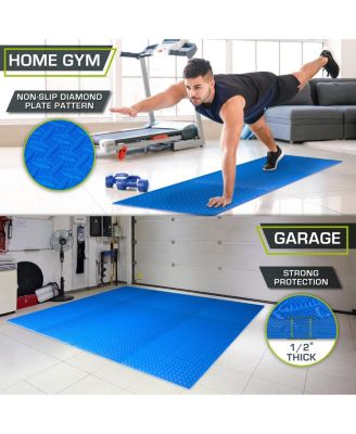 Exercise Puzzle Mat 1/2-in, Blue, 48 Sq Ft - 12 Tiles