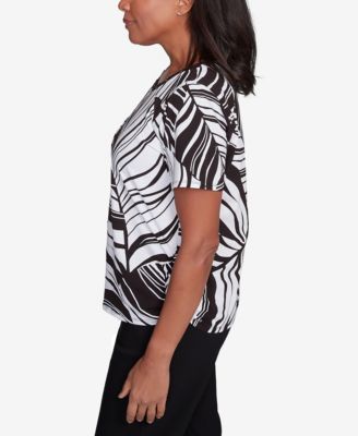 Women's Twisted Leaves Top with Side Tie Top