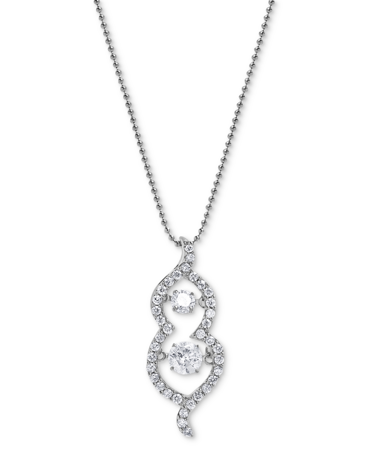 Macy's Diamond Pendant Necklace (1/2 Ct. T.w.) In 14k White Gold In White Gold