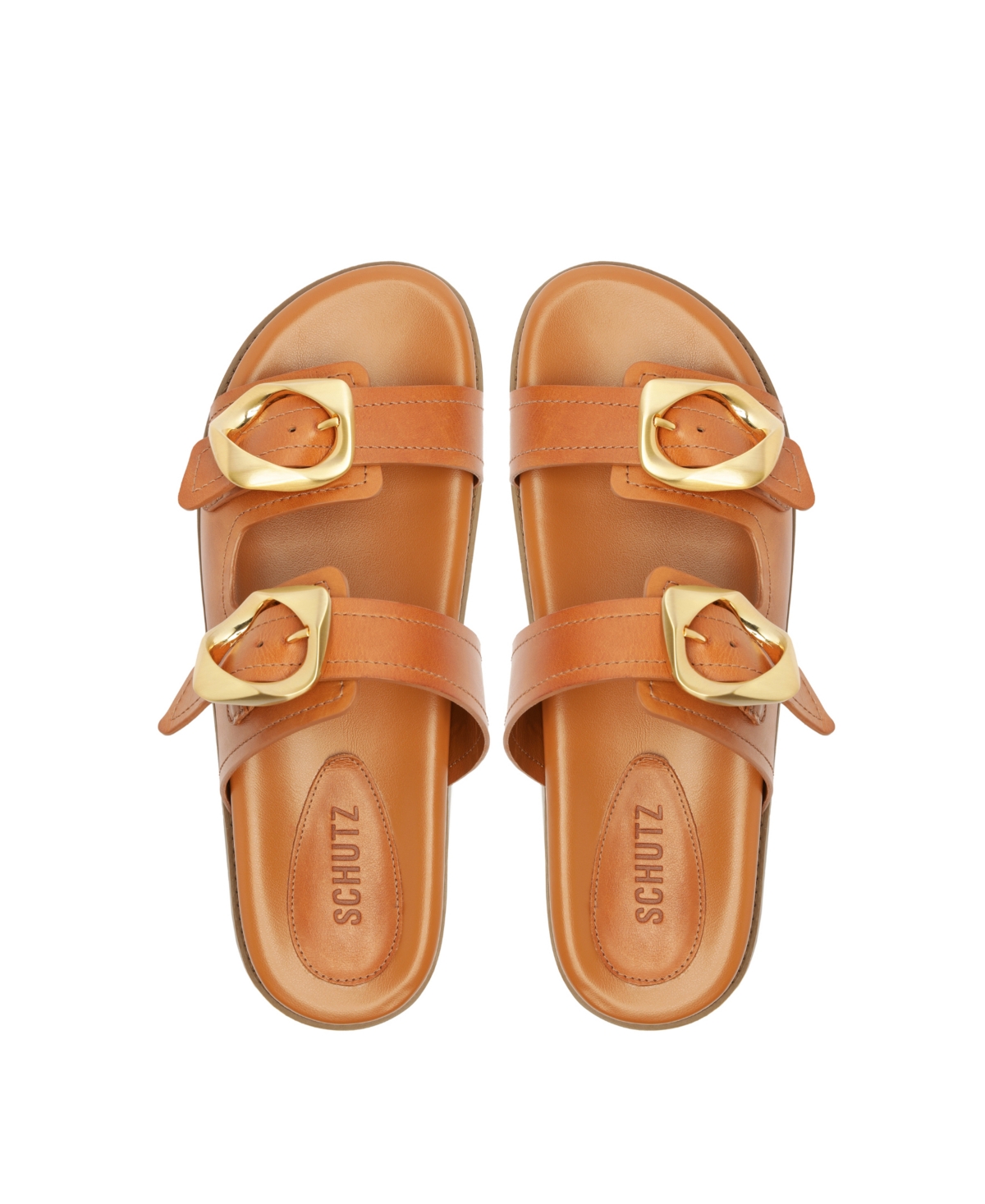 Shop Schutz Women's Olga Sporty Round Toe Flat Sandals In Brown