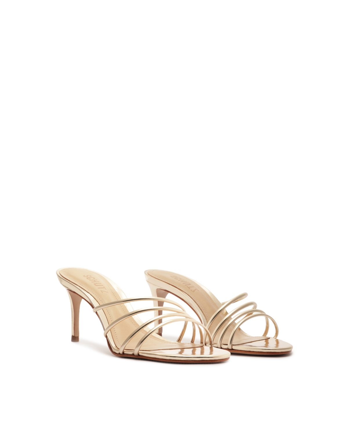 Shop Schutz Women's Inez Kitten Heel Sandals In Gold