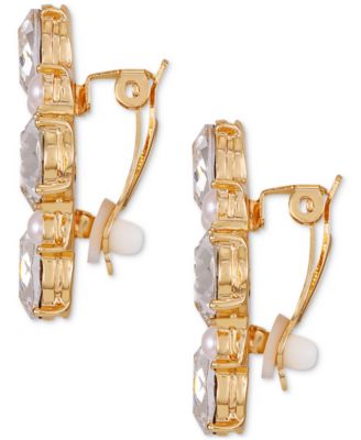 GUESS Stone - Imitation Pearl Flower Clip-On Stud Earrings 1890₽