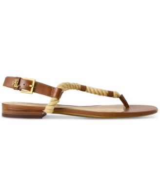 【Lauren Ralph Lauren】Women's Everly Thong Flat Sandals Lauren Ralph Lauren Women's Everly Thong Flat Sandals - Macy's
