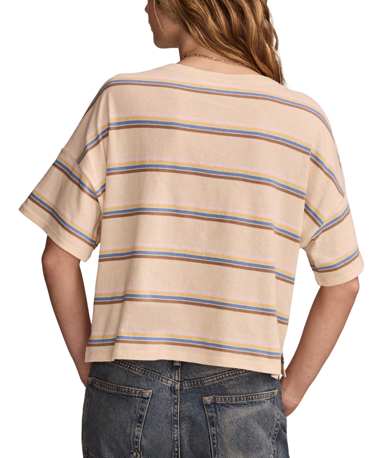 Lucky Brand Women's Striped Short Sleeve T-shirt In Neutral Stripe