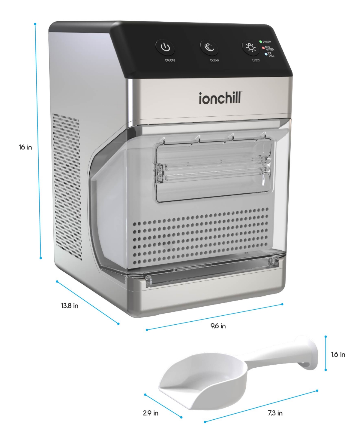 Tzumi Ionchill Quickcube Nugget-shaped Compact Countertop Ice Maker In Silver
