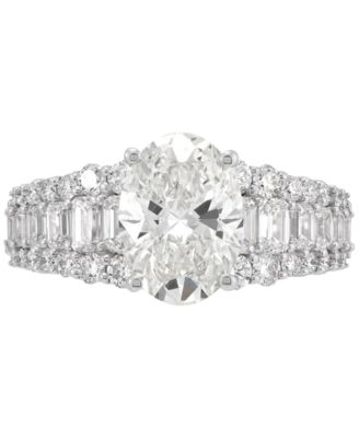 Certified Lab Grown Oval Engagement Ring (4 ct. t.w.) in 14k White Gold