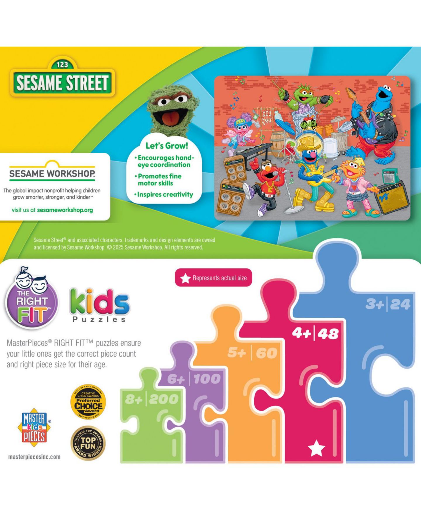 Детский пазл MasterPieces Puzzles Sesame Street - Rock Stars 48 Piece Jigsaw Puzzle — фото 2
