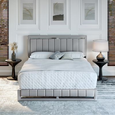 Belle Upholstered Platform Bed with Headboard, Mattress Foundation with Strong 14 Wood Slat Supports, No Box Spring Required