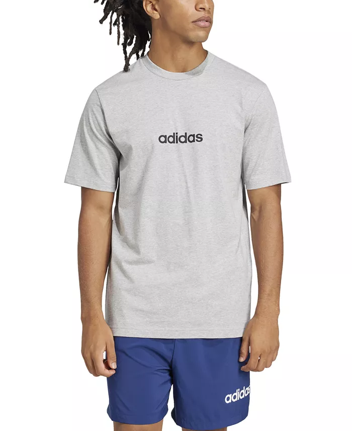 Men's Essentials Linear Logo Graphic Regular-Fit T-Shirt - thumbnail 3