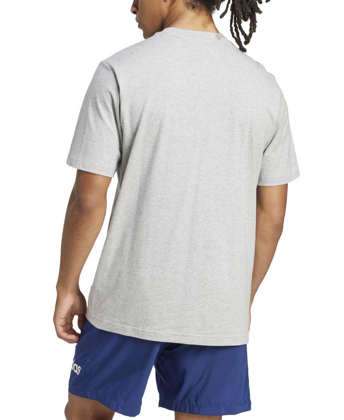 Adidas Originals Men's Essentials Regular-fit Linear Logo Graphic T-shirt In Mgreyh,bla