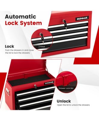 6-Drawer Rolling Tool Chest Lockable Tool Box and Storage Cabinet Garage Workshop