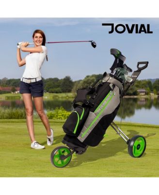 3-Wheel Golf Push Cart with Deluxe Scorecard Holder