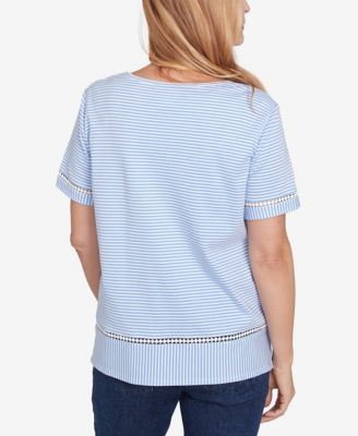 Petite Classics Striped Butterfly Short Sleeve T-Shirt