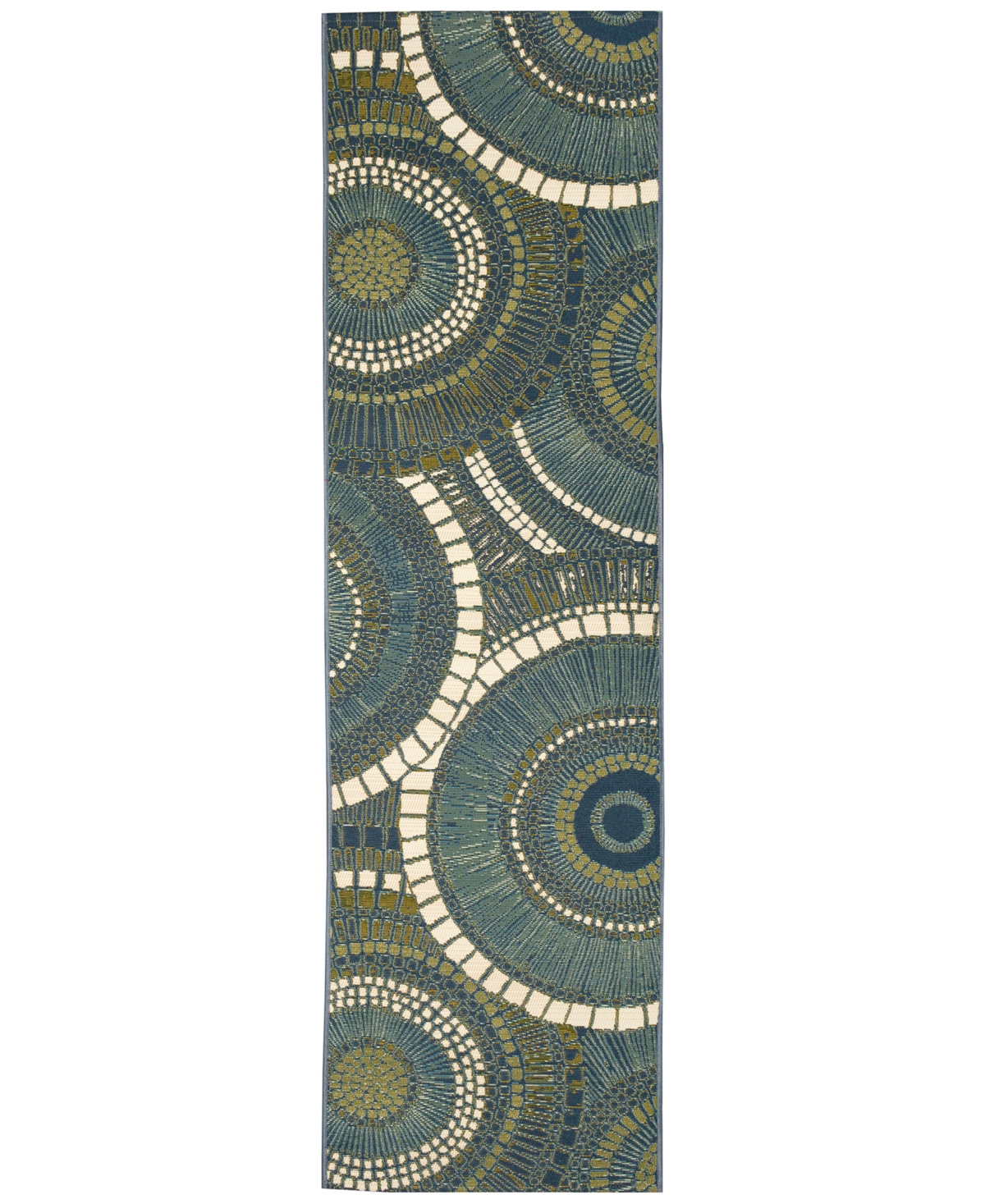 Liora Manne Marina Circles 1'11"x7'6" Runner Area Rug In Azure